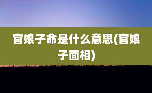 官娘子命是什么意思(官娘子面相)