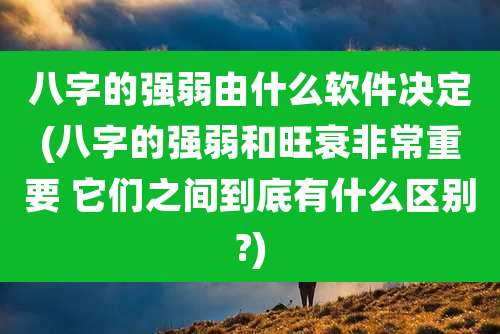 八字的强弱由什么软件决定(八字的强弱和旺衰非常重要 它们之间到底有什么区别?)