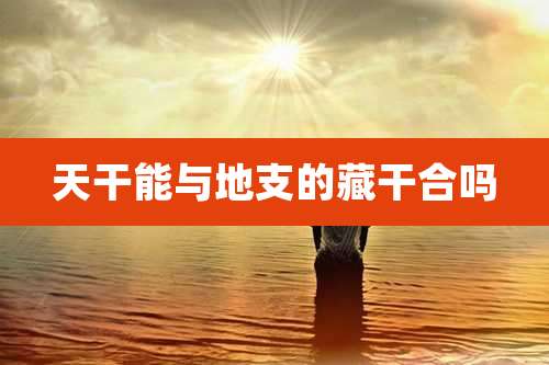 天干能与地支的藏干合吗