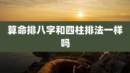 算命排八字和四柱排法一样吗