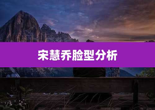 宋慧乔脸型分析