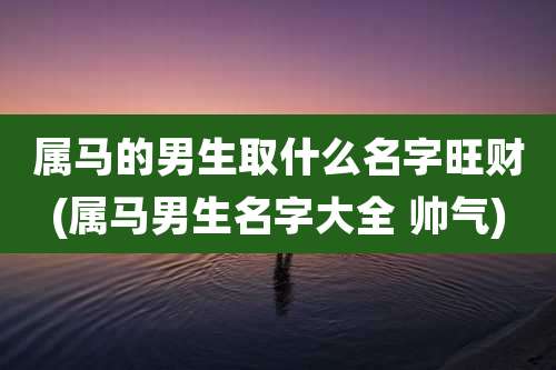 属马的男生取什么名字旺财(属马男生名字大全 帅气)