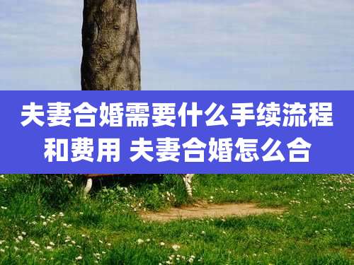 夫妻合婚需要什么手续流程和费用 夫妻合婚怎么合