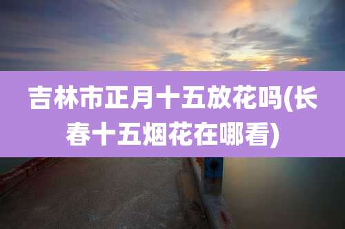 吉林市正月十五放花吗(长春十五烟花在哪看)