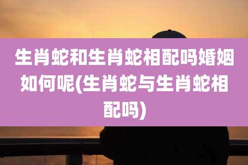 生肖蛇和生肖蛇相配吗婚姻如何呢(生肖蛇与生肖蛇相配吗)