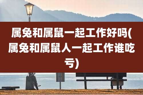 属兔和属鼠一起工作好吗(属兔和属鼠人一起工作谁吃亏)