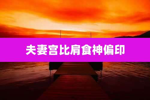 夫妻宫比肩食神偏印