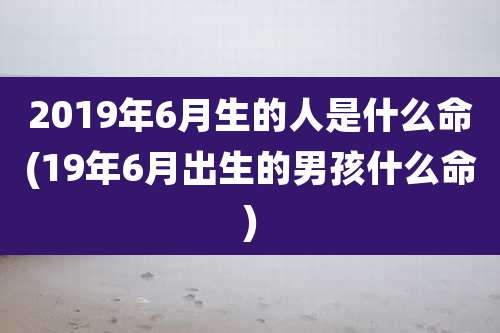 2019年6月生的人是什么命(19年6月出生的男孩什么命)
