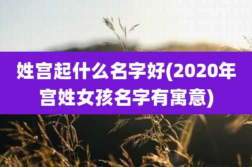 姓宫起什么名字好(2020年宫姓女孩名字有寓意)