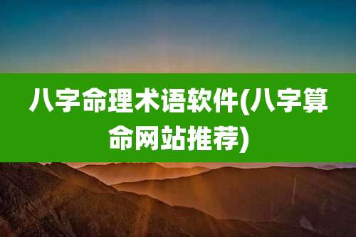 八字命理术语软件(八字算命网站推荐)