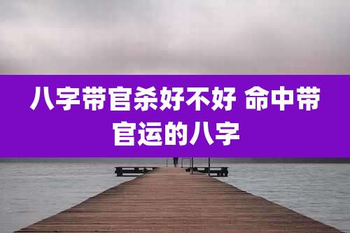 八字带官杀好不好 命中带官运的八字