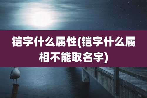 铠字什么属性(铠字什么属相不能取名字)