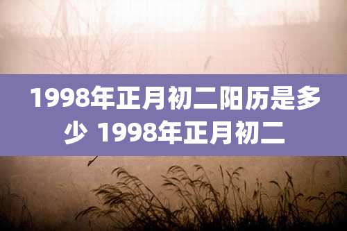 1998年正月初二阳历是多少 1998年正月初二