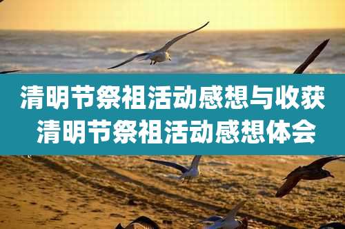 清明节祭祖活动感想与收获 清明节祭祖活动感想体会
