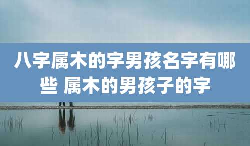 八字属木的字男孩名字有哪些 属木的男孩子的字