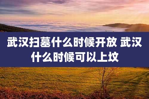 武汉扫墓什么时候开放 武汉什么时候可以上坟