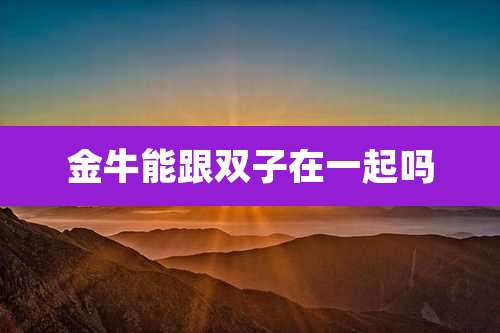 金牛能跟双子在一起吗
