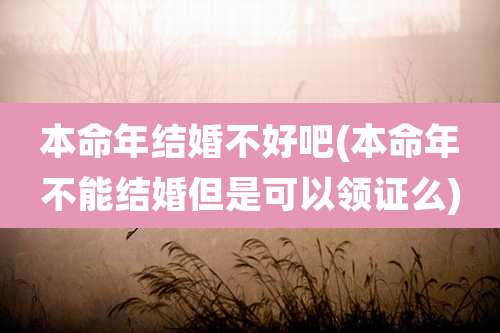 本命年结婚不好吧(本命年不能结婚但是可以领证么)