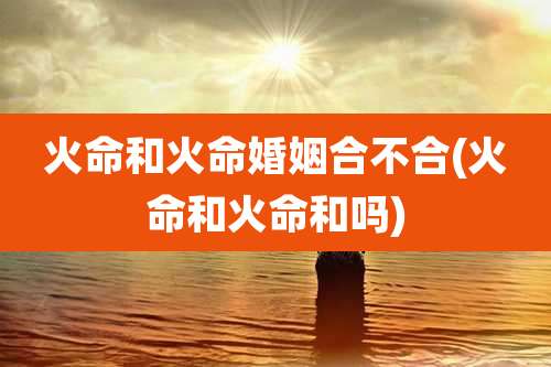 火命和火命婚姻合不合(火命和火命和吗)