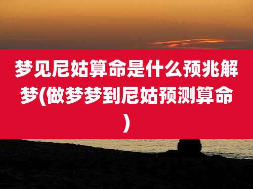 梦见尼姑算命是什么预兆解梦(做梦梦到尼姑预测算命)