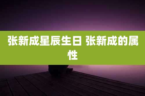 张新成星辰生日 张新成的属性