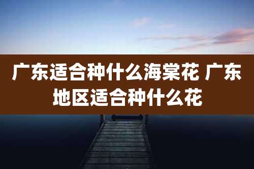 广东适合种什么海棠花 广东地区适合种什么花