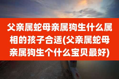 父亲属蛇母亲属狗生什么属相的孩子合适(父亲属蛇母亲属狗生个什么宝贝最好)