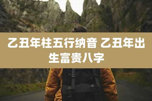 乙丑年柱五行纳音 乙丑年出生富贵八字