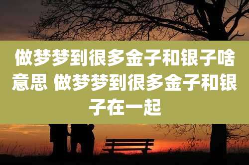 做梦梦到很多金子和银子啥意思 做梦梦到很多金子和银子在一起