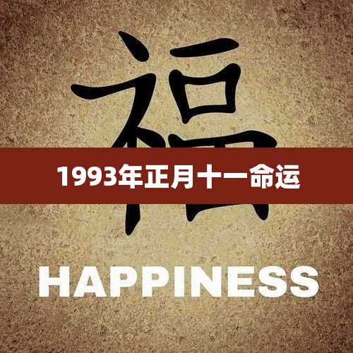 1993年正月十一命运