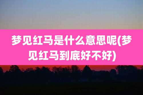 梦见红马是什么意思呢(梦见红马到底好不好)