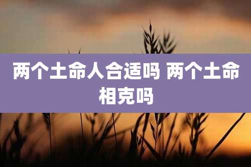 两个土命人合适吗 两个土命相克吗