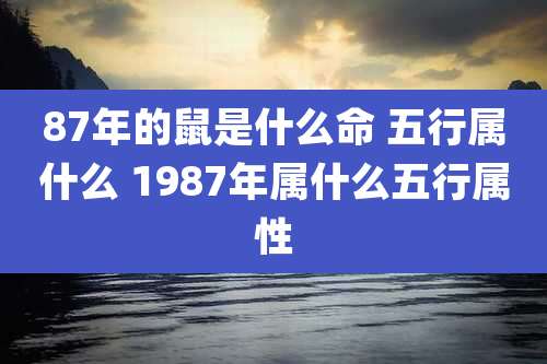87年的鼠是什么命 五行属什么 1987年属什么五行属性