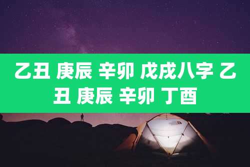 乙丑 庚辰 辛卯 戊戌八字 乙丑 庚辰 辛卯 丁酉