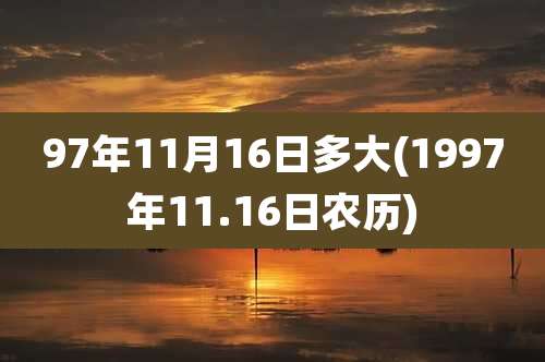 97年11月16日多大(1997年11.16日农历)
