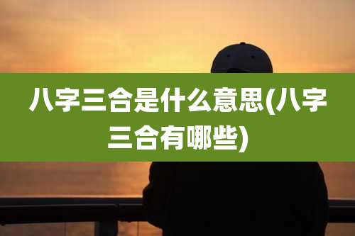 八字三合是什么意思(八字三合有哪些)