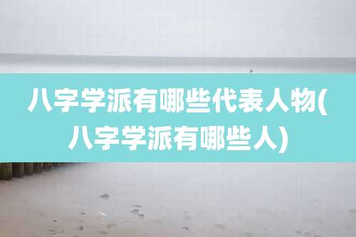 八字学派有哪些代表人物(八字学派有哪些人)