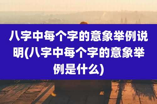 八字中每个字的意象举例说明(八字中每个字的意象举例是什么)