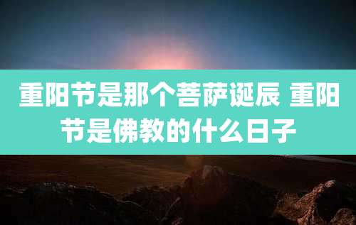 重阳节是那个菩萨诞辰 重阳节是佛教的什么日子