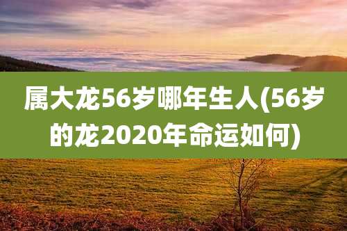 属大龙56岁哪年生人(56岁的龙2020年命运如何)