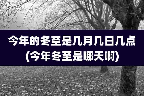 今年的冬至是几月几日几点(今年冬至是哪天啊)
