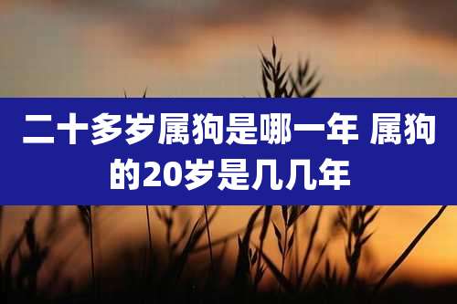 二十多岁属狗是哪一年 属狗的20岁是几几年