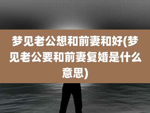 梦见老公想和前妻和好(梦见老公要和前妻复婚是什么意思)