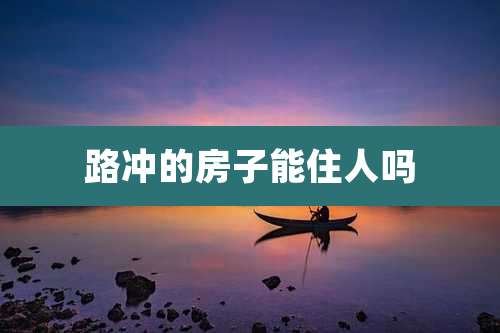 路冲的房子能住人吗