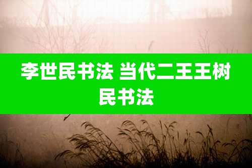 李世民书法 当代二王王树民书法