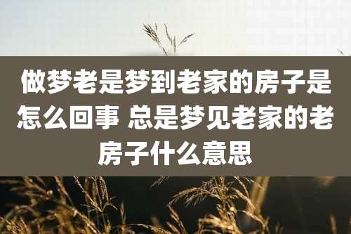 做梦老是梦到老家的房子是怎么回事 总是梦见老家的老房子什么意思