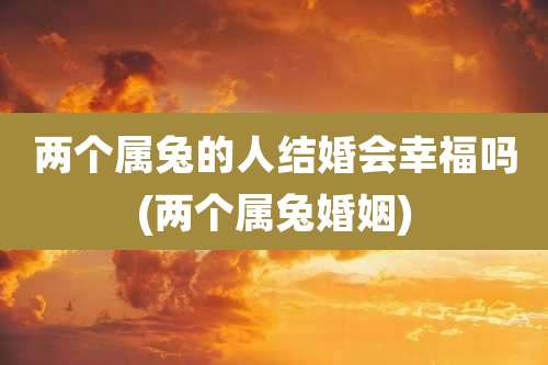两个属兔的人结婚会幸福吗(两个属兔婚姻)
