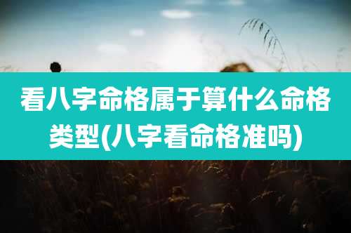 看八字命格属于算什么命格类型(八字看命格准吗)