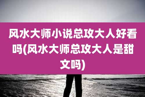 风水大师小说总攻大人好看吗(风水大师总攻大人是甜文吗)