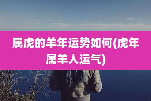 属虎的羊年运势如何(虎年属羊人运气)